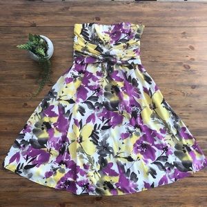 Floral Strapless A-Line Dress